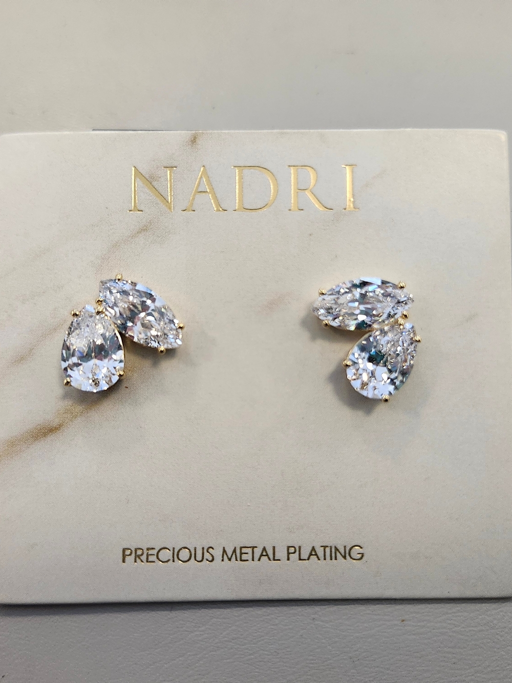 NWT Nadri Gold-Tone Everleigh Cubic Zirconia Stud Earrings